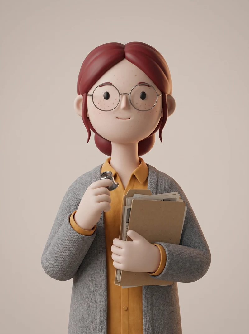 Portrait d’Elsa, chargée de veille et recherche virtuelle troopio, loupe d’horloger à la main